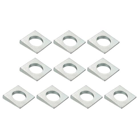 Patikil 10pcs غسالات مربعة مشطوفة ، M8x18mm غسالات مربعة محفزة تحمل صفيحة سترات فاصل مسطح من الصلب الكربوني للبراغي 8 ملم إسفين تسوية تسوية الجوز ، والفضة in Kuwait