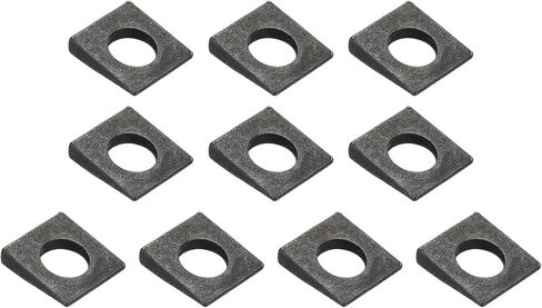 PATIKIL 10pcs Beveled Square Washers, M8x18mm Square Beveled Washers Bearing Strut Plate Flat Pad Spacer Carbon Steel for 8mm Bolts Wedge Shim Leveling Fastener Nut Bolt Gasket, Silver in Saudi Arabia