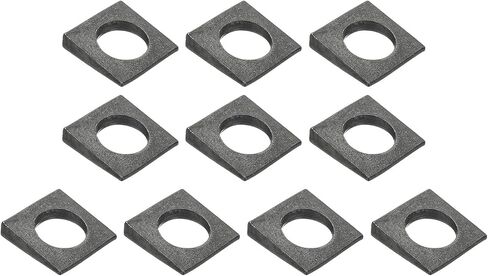 PATIKIL 10pcs Beveled Square Washers, M8x18mm Square Beveled Washers Bearing Strut Plate Flat Pad Spacer Carbon Steel for 8mm Bolts Wedge Shim Leveling Fastener Nut Bolt Gasket, Silver in Saudi Arabia