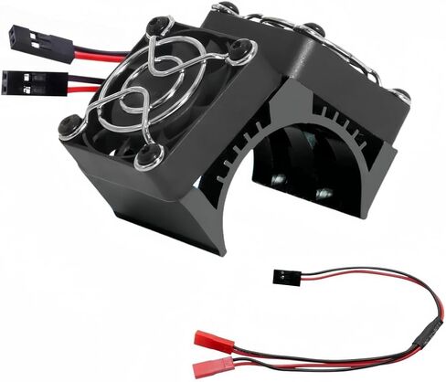 مروحة تبريد محرك مزدوجة 40 مم RC 40-42 مم متوافقة مع 1/7 1/8 ARRMA TRAXXAS RC CAR FIT 4068 4074 4082 4268 4274 Motors (Blue) in Kuwait