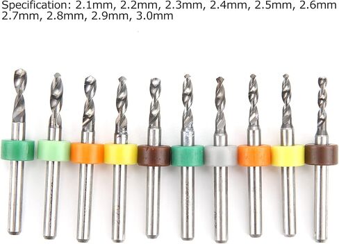 10pcs micro twist bits مستقيم مقبض مثقاب الصلب التنغستن لإصلاح ثنائي الفينيل متعدد الكلور 2.1-3.0mm in Saudi Arabia