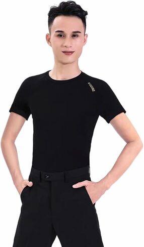 Men's Latin Dance Modern Tops Adult Ballroom National Standard Dance Practice Training Clothes in Saudi Arabia