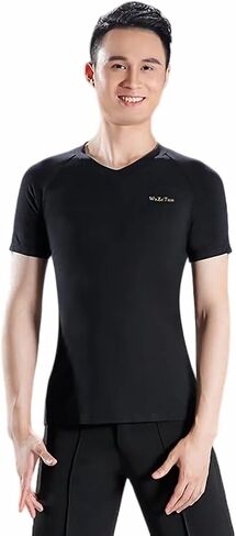 Men's Latin Dance Modern Tops Adult Ballroom National Standard Dance Practice Training Clothes in Saudi Arabia