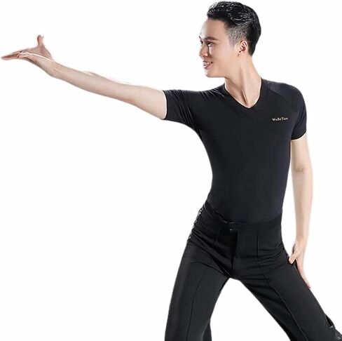 Men's Latin Dance Modern Tops Adult Ballroom National Standard Dance Practice Training Clothes in Saudi Arabia