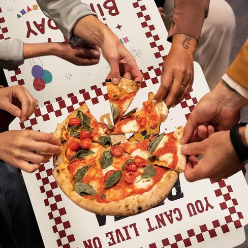 LIUBUJINGYING 5 Pcs Money Box for Cash,Birthday Money Pizza Gift Box 10x10 Inch Funny Pizza Box Shaped Holders for Surprise Holder Birthday Wedding Party Surprise Gift (Money Not Included) in Kuwait