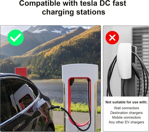 J1772 to Tesla Adapter, Compatible with Tesla Model 3/S/X/Y, Works with J1772 Connector for Level 1 (120V AC) and Level 2 (240V AC) Charging, Max 80A [for Tesla EVs Only] in Saudi Arabia