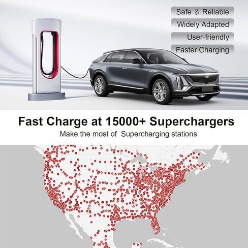 J1772 to Tesla Adapter, Compatible with Tesla Model 3/S/X/Y, Works with J1772 Connector for Level 1 (120V AC) and Level 2 (240V AC) Charging, Max 80A [for Tesla EVs Only] in Saudi Arabia
