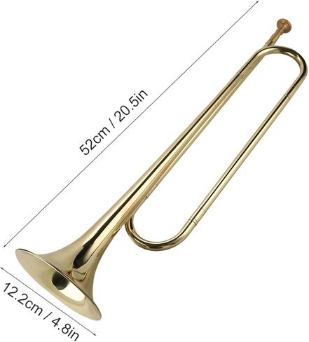 Cavalry Trumpet Brass Marching Bugle Horn Gold Plated Professional Instrument for Students, Kids, Beginner Military Orchestra in Saudi Arabia