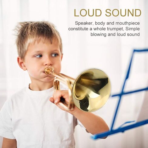 Cavalry Trumpet Brass Marching Bugle Horn Gold Plated Professional Instrument for Students, Kids, Beginner Military Orchestra in Saudi Arabia