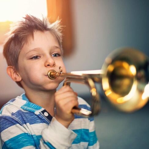 Cavalry Trumpet Brass Marching Bugle Horn Gold Plated Professional Instrument for Students, Kids, Beginner Military Orchestra in Saudi Arabia