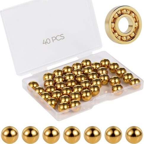 40 PCS Drecision Brass Balls ، 1/2 بوصة السطح المصقول ، الجودة ومقاومة التآكل ، تشمل صندوق تخزين شفاف ، مثالي لمطاحن الكرة والمشاريع المتنوعة in Saudi Arabia