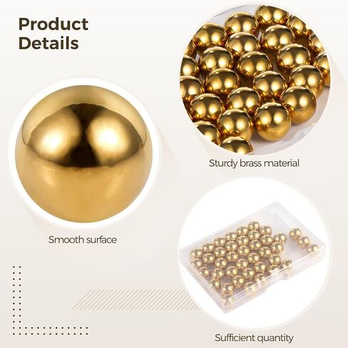 40 PCS Drecision Brass Balls ، 1/2 بوصة السطح المصقول ، الجودة ومقاومة التآكل ، تشمل صندوق تخزين شفاف ، مثالي لمطاحن الكرة والمشاريع المتنوعة in Saudi Arabia