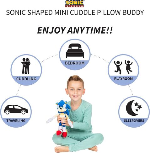 فرانكو سونيك الظل The Hedgehog anime Kids Bedding Super Super Plush Cuddle Pillow Buddy ، مقاس واحد ، (منتج مرخص رسميًا) in Kuwait