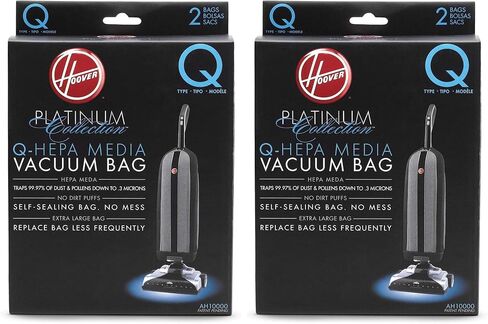 Hoover Platinum Type-Q HEPA Filter Vacuum Cleaner Bag, Part 902419001, for Upright UH30010COM, Pack of 2, AH10000, 2 Count in Saudi Arabia