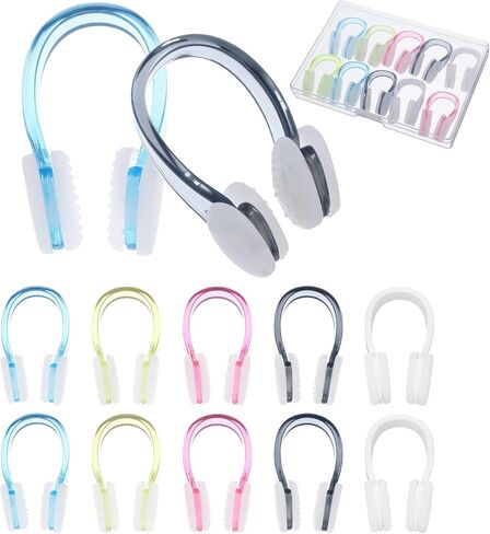 10PCS Nose Clip Bright Colors Swim Nose Plug Waterproof Swimming Noseclip Silicone Gel Swim Noses Plugs Diving Swimming Water Sports Must Haves for Adults Kids Children Aged 7+ in Saudi Arabia