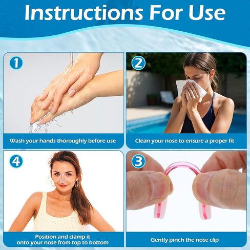 10PCS Nose Clip Bright Colors Swim Nose Plug Waterproof Swimming Noseclip Silicone Gel Swim Noses Plugs Diving Swimming Water Sports Must Haves for Adults Kids Children Aged 7+ in Saudi Arabia