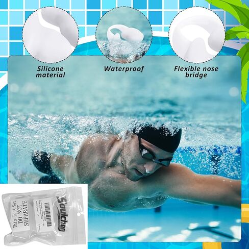 Soulchen 2 pcs swimming الأنف المقابس سيليكون مقاوم للماء مقطع الأنف غير المؤلم مع صندوق التخزين للبالغين أطفال الرجال المبتدئين in Kuwait