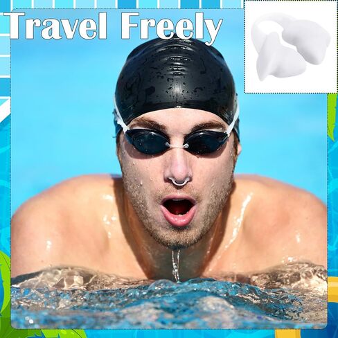 Soulchen 2 pcs swimming الأنف المقابس سيليكون مقاوم للماء مقطع الأنف غير المؤلم مع صندوق التخزين للبالغين أطفال الرجال المبتدئين in Kuwait