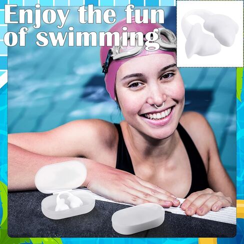 Soulchen 2 pcs swimming الأنف المقابس سيليكون مقاوم للماء مقطع الأنف غير المؤلم مع صندوق التخزين للبالغين أطفال الرجال المبتدئين in Kuwait