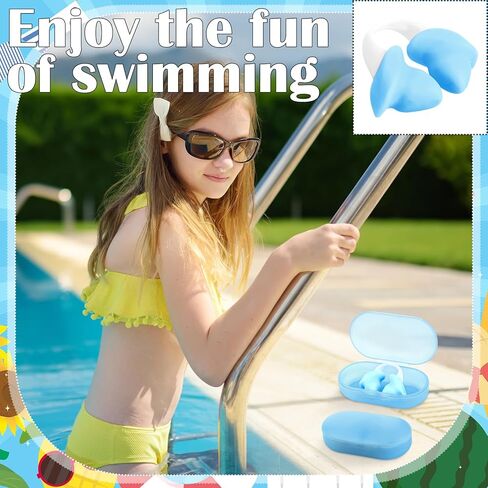 Soulchen 2 pcs swimming الأنف المقابس سيليكون مقاوم للماء مقطع الأنف غير المؤلم مع صندوق التخزين للبالغين أطفال الرجال المبتدئين in Kuwait