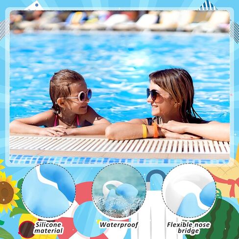 Soulchen 2 pcs swimming الأنف المقابس سيليكون مقاوم للماء مقطع الأنف غير المؤلم مع صندوق التخزين للبالغين أطفال الرجال المبتدئين in Kuwait
