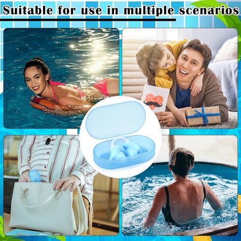 Soulchen 2 pcs swimming الأنف المقابس سيليكون مقاوم للماء مقطع الأنف غير المؤلم مع صندوق التخزين للبالغين أطفال الرجال المبتدئين in Kuwait
