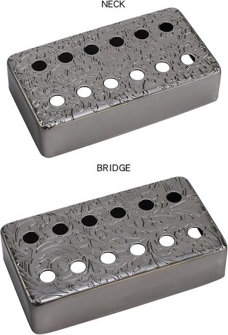 مجموعة من 2 من النحاس الغيتار الغيتار تغطي 50 مم/52 ملم القطب spcing الغيتار الغيتار يغطي Humbucker الغيتار يغطى الأغطية الغيتار المعدنية ل LP Les Paul Electric Guitar (رمادي معدني) in Kuwait