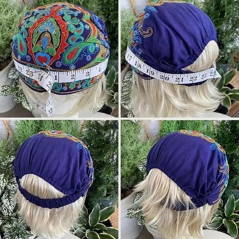 Handmade Embroidered Bandana Caps 2025 New Women Ethnic Style Head Wrap Beanie Cap Stretch Vintage Embroidery Bandanas Hat in Saudi Arabia