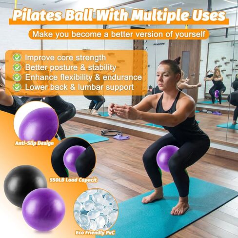 Pilates Ring Set - Home Pilates Equipment for Women With With Magic Circle Pilates Ring and Ball Plans و Resistance Calls & Masage Bands for Toning ， المرونة والقوة الأساسية in Kuwait