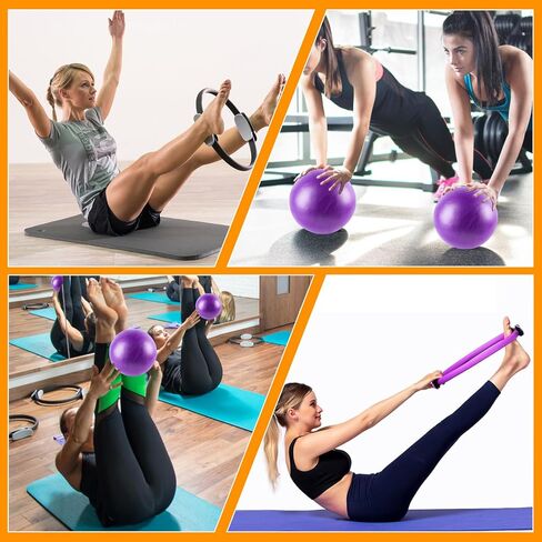 Pilates Ring Set - Home Pilates Equipment for Women With With Magic Circle Pilates Ring and Ball Plans و Resistance Calls & Masage Bands for Toning ， المرونة والقوة الأساسية in Kuwait
