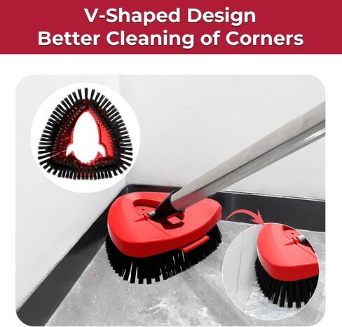Scrub Brush Mop Replacement متوافق مع O -Cedar Easywring 1 دبابة تدور ممسحة ، ترقية جديدة قاسية فرشاة تنظيف فرشاة تنظيف الفرشاة للحمام ، المطبخ ، الحوض ، البلاط in Kuwait
