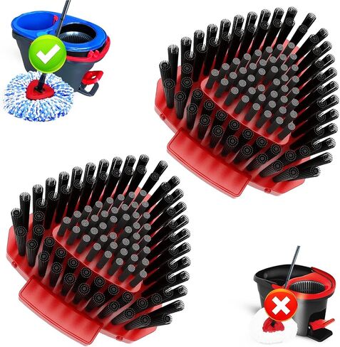 Scrub Brush Mop Replacement متوافق مع O -Cedar Easywring 1 دبابة تدور ممسحة ، ترقية جديدة قاسية فرشاة تنظيف فرشاة تنظيف الفرشاة للحمام ، المطبخ ، الحوض ، البلاط in Kuwait