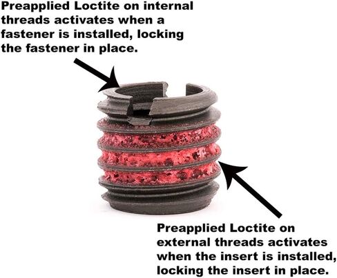 E-Z LOK Threaded Insert for Metal 12L14 Carbon Steel Thread Inserts 3/8-16 Internal Threads 9/16-12 External Threads, Pack of 10 in Saudi Arabia