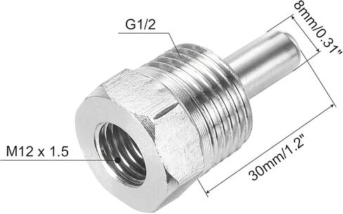 UXCELL 2 PCS 8MM DIA G1/2 THERMOWELL LELDLESS FESTER 304 مع غدة الكابلات 30 مم لطول البيرة ، أبيض in Kuwait
