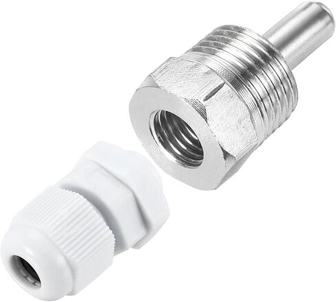 UXCELL 2 PCS 8MM DIA G1/2 THERMOWELL LELDLESS FESTER 304 مع غدة الكابلات 30 مم لطول البيرة ، أبيض in Kuwait