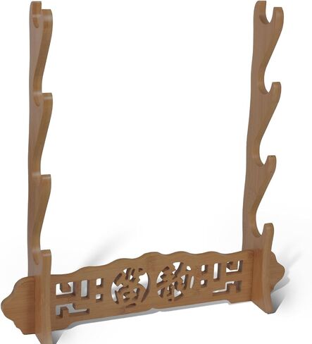 Brown - 4 Layer Bamboo Flute Display Stand Flute Stand Musical Instrument display Rack Xiao Bawu Display Stand Sword Stand Samurai Sword Stand Bamboo Seat Nanzhu Rack in Kuwait