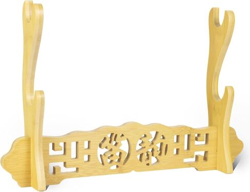 Brown - 4 Layer Bamboo Flute Display Stand Flute Stand Musical Instrument display Rack Xiao Bawu Display Stand Sword Stand Samurai Sword Stand Bamboo Seat Nanzhu Rack in Kuwait