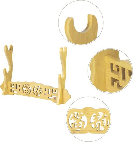 Brown - 4 Layer Bamboo Flute Display Stand Flute Stand Musical Instrument display Rack Xiao Bawu Display Stand Sword Stand Samurai Sword Stand Bamboo Seat Nanzhu Rack in Kuwait