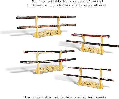 Brown - 4 Layer Bamboo Flute Display Stand Flute Stand Musical Instrument display Rack Xiao Bawu Display Stand Sword Stand Samurai Sword Stand Bamboo Seat Nanzhu Rack in Kuwait