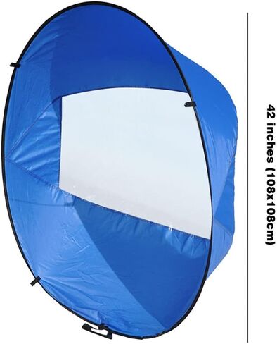 Kayak Wind Sail, Downwind Wind Sail, 42inch Nylon Foldable Board Wind Sail with Transparent Window, Wind Paddle Sail for Kayaks, Canoes, Inflatable Boats and Paddle in Kuwait