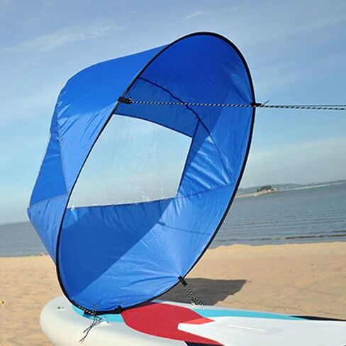 Kayak Wind Sail, Downwind Wind Sail, 42inch Nylon Foldable Board Wind Sail with Transparent Window, Wind Paddle Sail for Kayaks, Canoes, Inflatable Boats and Paddle in Kuwait