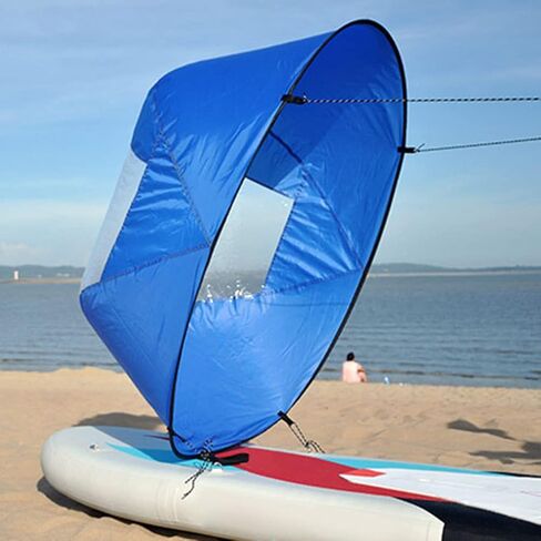 Kayak Wind Sail, Downwind Wind Sail, 42inch Nylon Foldable Board Wind Sail with Transparent Window, Wind Paddle Sail for Kayaks, Canoes, Inflatable Boats and Paddle in Kuwait