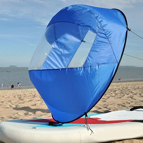 Kayak Wind Sail, Downwind Wind Sail, 42inch Nylon Foldable Board Wind Sail with Transparent Window, Wind Paddle Sail for Kayaks, Canoes, Inflatable Boats and Paddle in Kuwait