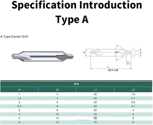 تدريبات مركز Tungsten الصلب 60 درجة كربيد بقعة 1.0 مم 2.0 مم 3.0 مم 4.0 مم 5.0 مم النوع A B الحفر المعدنية المزدوجة (النوع A ، D3XD8X100L) in Saudi Arabia
