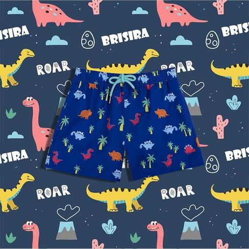 BRISIRA Boys Swim Trunks Swim Shorts with Compression Liner Stretch Bathing Suit Swimsuit Toddler Kids Youth Teen Quick Dry in Kuwait