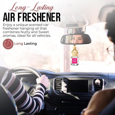 Car Air Freshener Hanging, Long Lasting Essential Oil Diffuser Mahogany Teakwood Scent, Car Air Freshener For Women & Men. Made in USA in Kuwait
