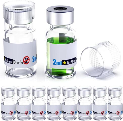 حلول Biomed Solutions قارورة فارغة معقمة مع غطاء بلاستيكي قابل لإعادة الاستخدام ، جاهز لملء الحاويات الزجاجية ، زجاجة حقن سائلة مغلقة بميناء حقن الشفاء الذاتي (30 مل 10pcs) in Kuwait