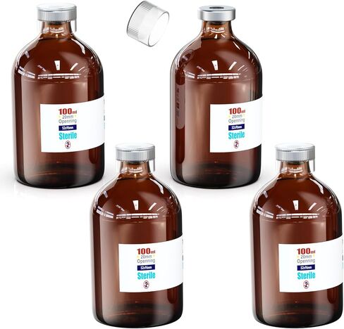 حلول Biomed Solutions قارورة فارغة معقمة مع غطاء بلاستيكي قابل لإعادة الاستخدام ، جاهز لملء الحاويات الزجاجية ، زجاجة حقن سائلة مغلقة بميناء حقن الشفاء الذاتي (30 مل 10pcs) in Kuwait