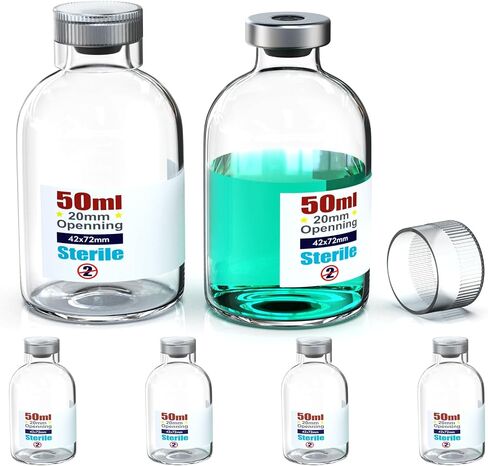 حلول Biomed Solutions قارورة فارغة معقمة مع غطاء بلاستيكي قابل لإعادة الاستخدام ، جاهز لملء الحاويات الزجاجية ، زجاجة حقن سائلة مغلقة بميناء حقن الشفاء الذاتي (30 مل 10pcs) in Kuwait