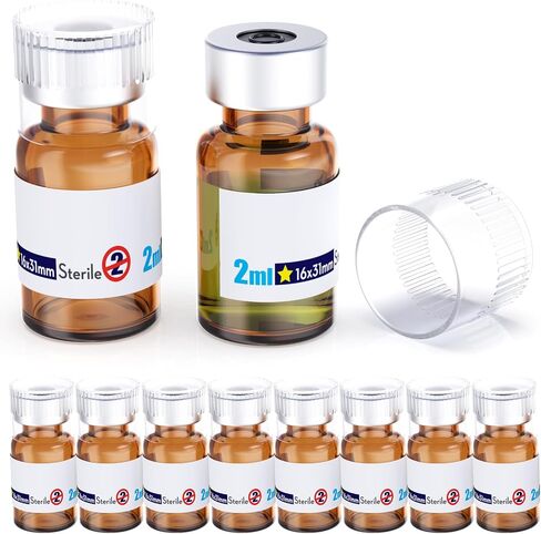 حلول Biomed Solutions قارورة فارغة معقمة مع غطاء بلاستيكي قابل لإعادة الاستخدام ، جاهز لملء الحاويات الزجاجية ، زجاجة حقن سائلة مغلقة بميناء حقن الشفاء الذاتي (30 مل 10pcs) in Kuwait